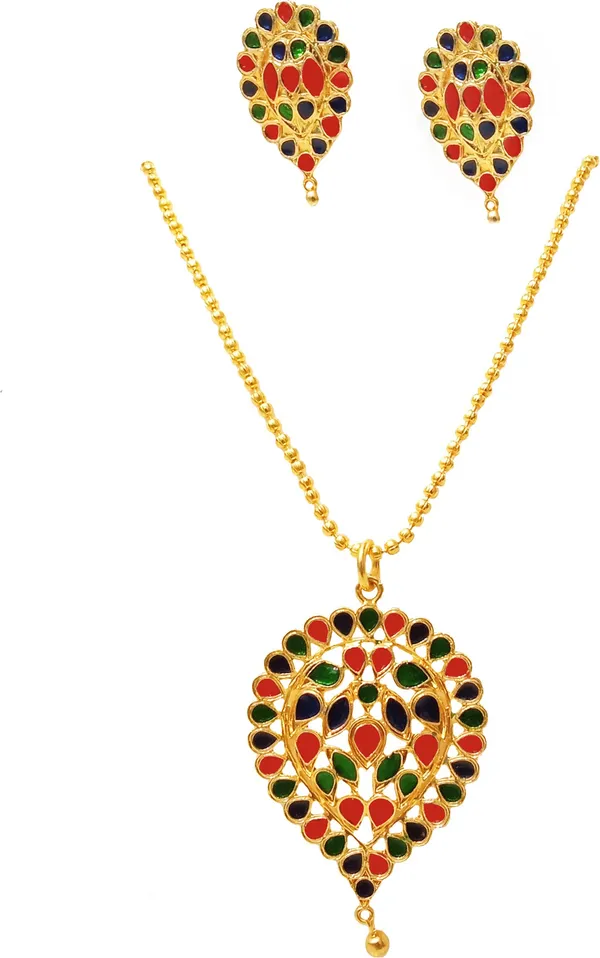 Assamese_Traditional_Gold_Plated_Multi_Color_Dugdugi_Jewellery_Set_For_Women_&_Girl